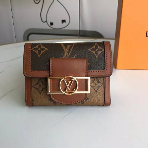 Louis Vuitton LV Women Dauphine Compact Wallet Monogram Canvas-Brown (2)