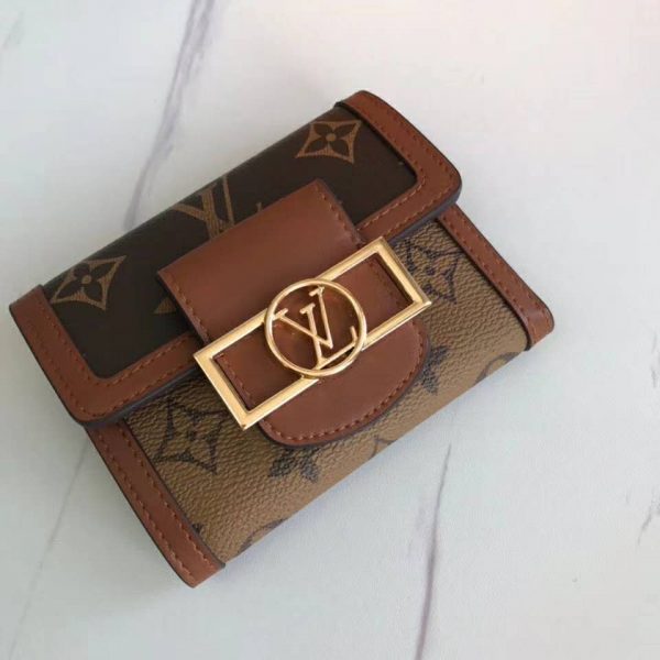 Louis Vuitton LV Women Dauphine Compact Wallet Monogram Canvas-Brown (5)