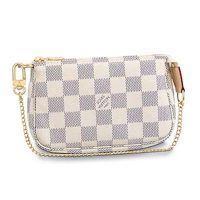 Louis Vuitton LV Women Mini Pochette Accessoires Damier Azur Canvas-Grey