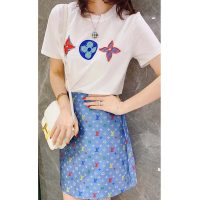 Louis Vuitton LV Women Multicolor Monogram Printed T-Shirt-White