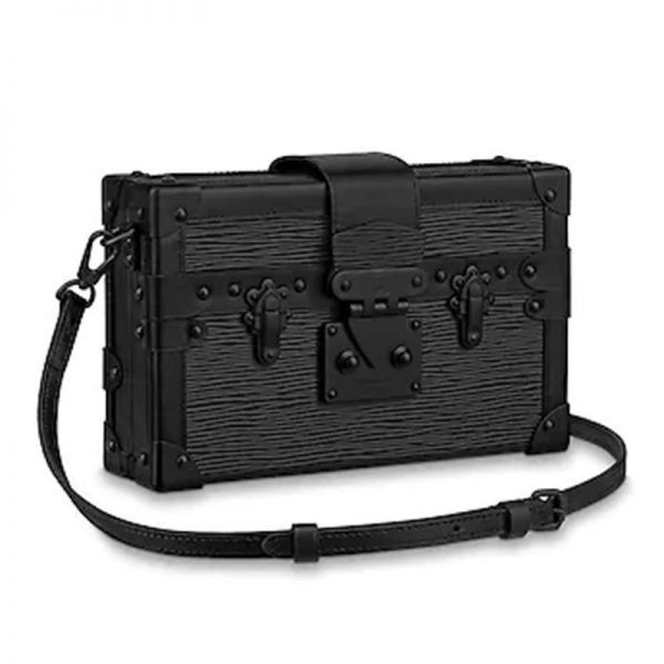 Louis Vuitton LV Women Petite Malle Handbag Epi Leather-Black