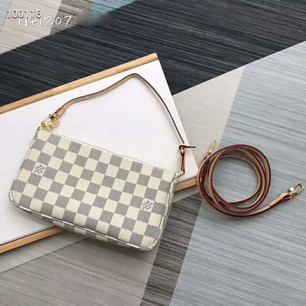 Louis Vuitton LV Women Pochette Accessoires Zippy Wallet Damier Azur Canvas (3)