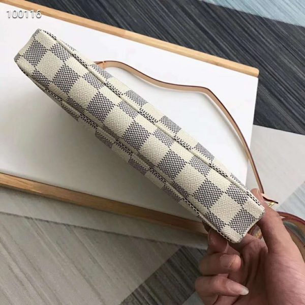 Louis Vuitton LV Women Pochette Accessoires Zippy Wallet Damier Azur Canvas (4)