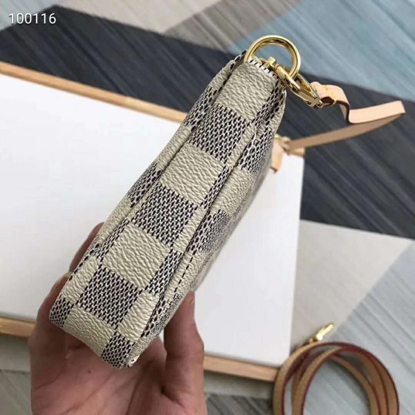 Louis Vuitton LV Women Pochette Accessoires Zippy Wallet Damier Azur Canvas (6)