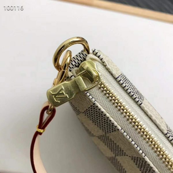 Louis Vuitton LV Women Pochette Accessoires Zippy Wallet Damier Azur Canvas (7)