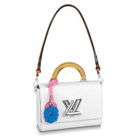 Louis Vuitton LV Women Twist MM Deep-Dyed Epi Leather-White