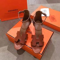 Hermes Women Legend Sandal in Calfskin with Iconic “H” Cut-Out and Thin Ankle Strap 7