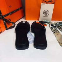 Hermes Women Oran Sandal Calfskin Stitched Detail Iconic “H”-Black