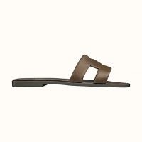 Hermes Women Oran Sandal Patent Calfskin Iconic "H"-Dark Green