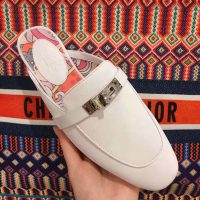 Hermes Women Oz Mule Goatskin “Brides De Gala Shadow”-White