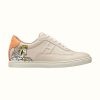 Hermes Women Quicker Sneaker Calfskin"Pgase Pop" Print Iconic "H"