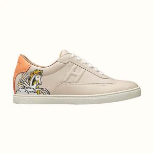 Hermes Women Quicker Sneaker Calfskin"Pgase Pop" Print Iconic "H"