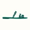 Hermes Women Rivage Sandal Summe TPU Sole-Green