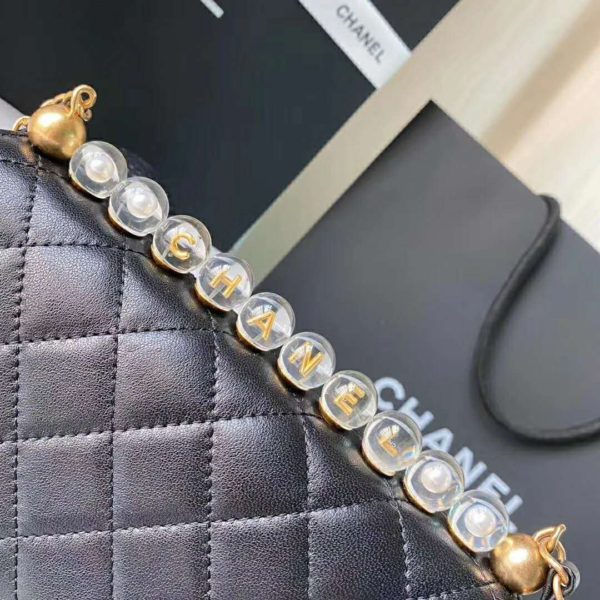 Chanel Women Flap Bag Goatskin Acrylic Beads & Ruthenium-Finish Metal (9)