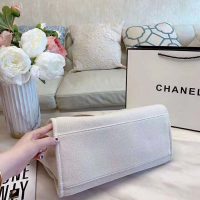 Chanel Women Shopping Bag Mixed Fibers Imitation Pearls & Gold-Tone Metal