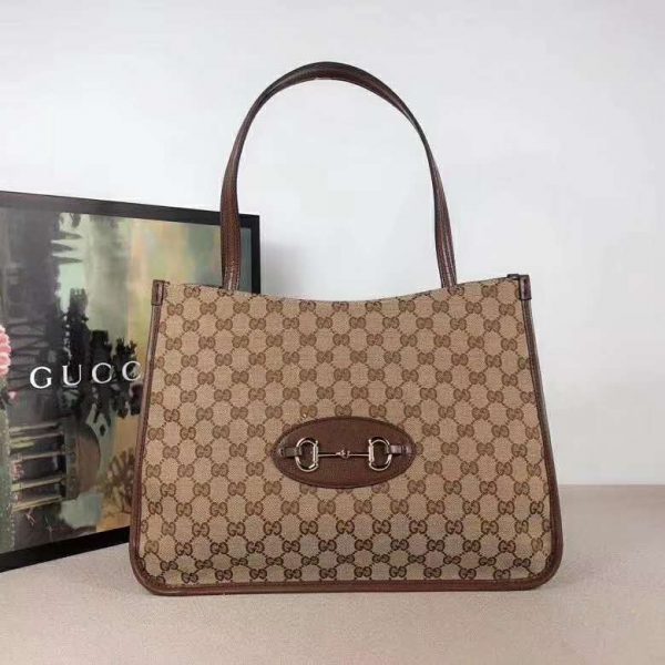 Gucci GG Unisex Gucci 1955 Horsebit Tote Bag Original GG Canvas (3)