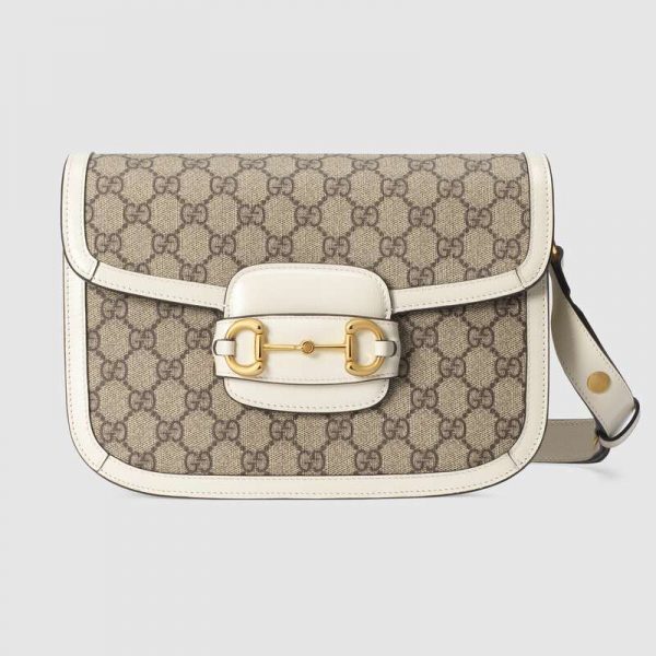 Gucci GG Women Gucci 1955 Horsebit Small Shoulder Bag-White