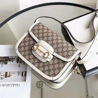 Gucci GG Women Gucci 1955 Horsebit Small Shoulder Bag-White