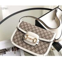 Gucci GG Women Gucci 1955 Horsebit Small Shoulder Bag-White