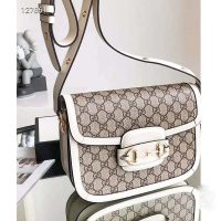 Gucci GG Women Gucci 1955 Horsebit Small Shoulder Bag-White