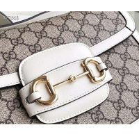 Gucci GG Women Gucci 1955 Horsebit Small Shoulder Bag-White