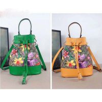 Gucci GG Women Ophidia GG Flora Small Bucket Bag-Yellow