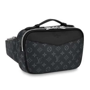 Louis Vuitton LV Men Bumbag in Monogram Eclipse Canvas-Black