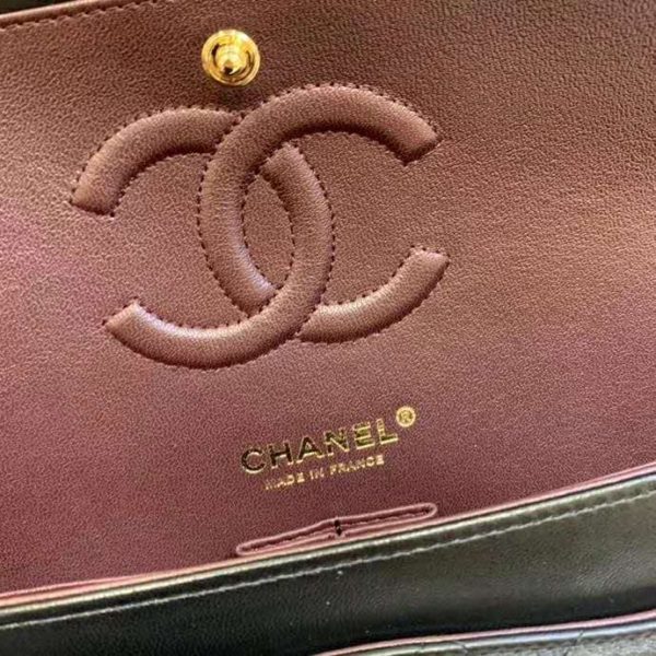 Chanel Women Classic Handbag in Lambskin Leather-Black (10)