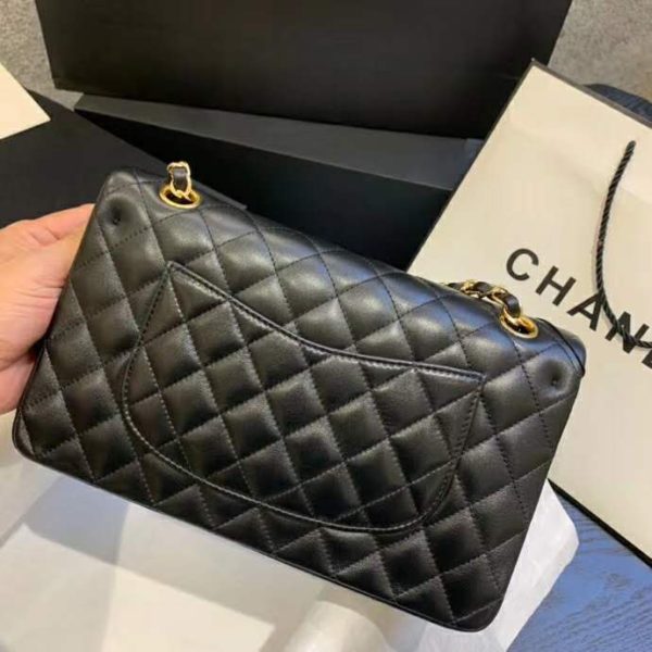 Chanel Women Classic Handbag in Lambskin Leather-Black (5)
