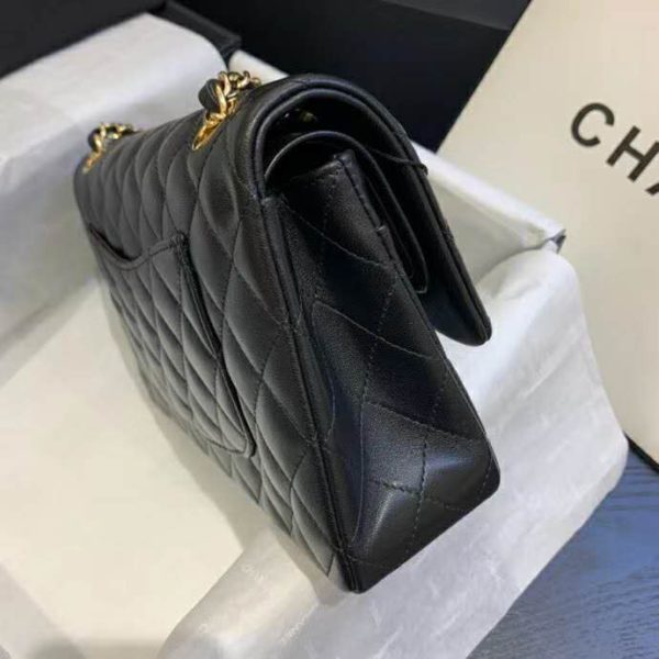 Chanel Women Classic Handbag in Lambskin Leather-Black (6)