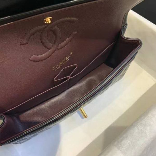 Chanel Women Classic Handbag in Lambskin Leather-Black (9)