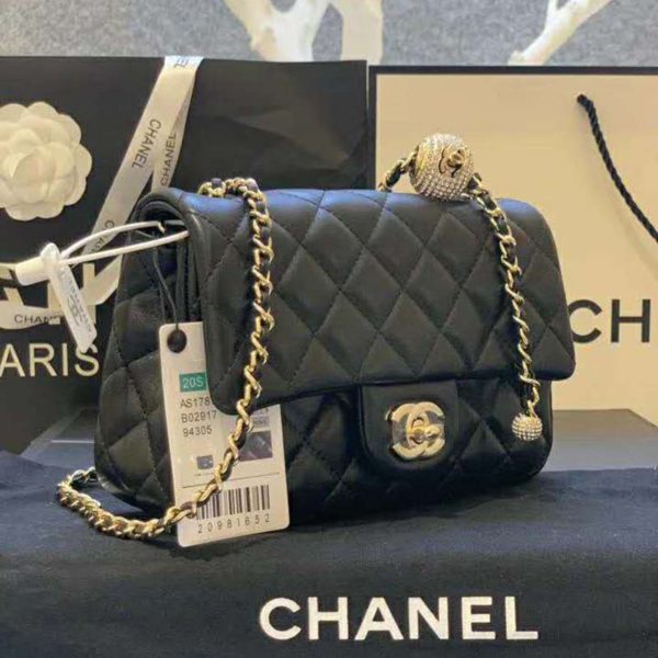 Chanel Women Flap Bag Lambskin & Gold-Tone Metal-Black (1)