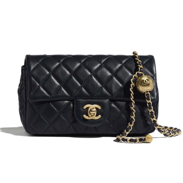 Chanel Women Flap Bag Lambskin & Gold-Tone Metal-Black