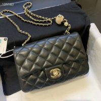 Chanel Women Flap Bag Lambskin & Gold-Tone Metal-Black
