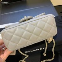 Chanel Women Flap Bag Lambskin & Gold-Tone Metal-Grey