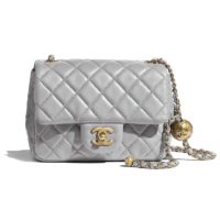 Chanel Women Flap Bag Lambskin & Gold-Tone Metal-Grey