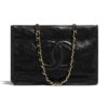 Chanel Women Shopping Bag Shiny Aged Calfskin & Gold-Tone Metal