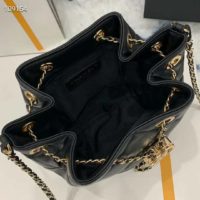 Chanel Women Small Drawstring Bag Lambskin & Gold-Tone Metal-Black