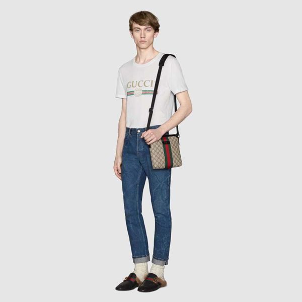 Gucci GG Men Web GG Supreme Flat Messenger Supreme Canvas (2)