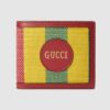 Gucci GG Unisex Baiadera Stripe Canvas Bi-Fold Wallet-Red