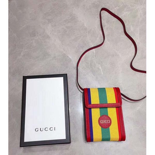Gucci GG Unisex Baiadera Stripe Canvas Mini Bag Stripe Print (2)