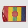 Gucci GG Unisex Baiadera Stripe Canvas Pouch Gucci Script Logo