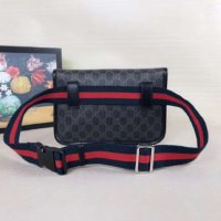 Gucci GG Unisex GG Black Belt Bag GG Supreme Canvas