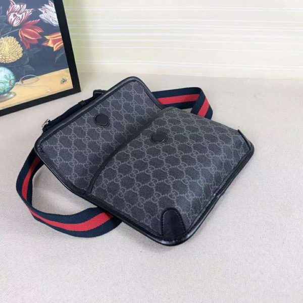 Gucci GG Unisex GG Black Belt Bag GG Supreme Canvas (9)