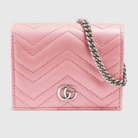 Gucci GG Unisex GG Marmont Card Case Wallet Matelassé Chevron