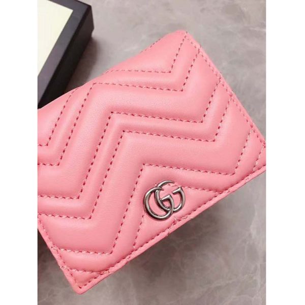 Gucci GG Unisex GG Marmont Card Case Wallet Matelassé Chevron (3)