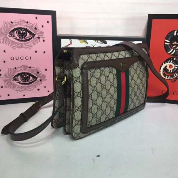 Gucci GG Unisex Ophidia GG Medium Shoulder Bag-Brown (1)