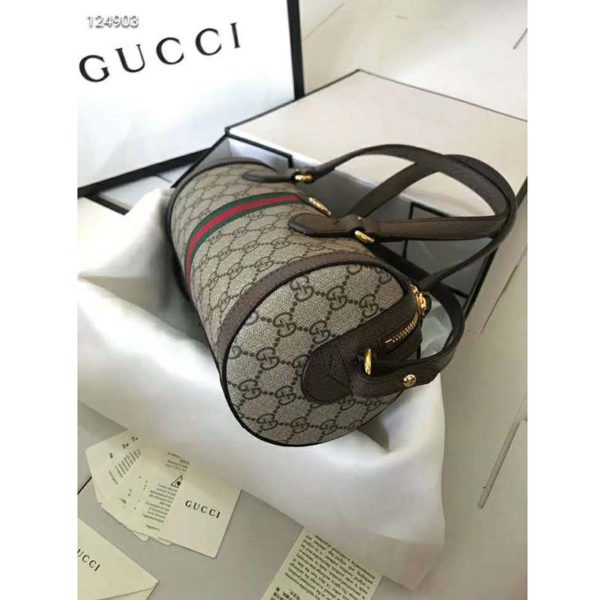 Gucci GG Unisex Ophidia GG Small Boston Bag Supreme Canvas (7)