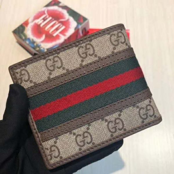 Gucci GG Unisex Ophidia GG Wallet BeigeEbony GG Supreme Canvas (3)