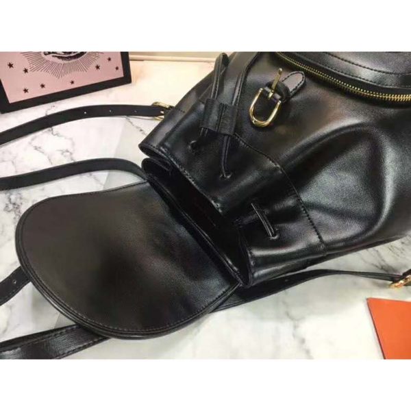Gucci Women GG Gucci Horsebit 1955 Backpack in Black Leather (10)